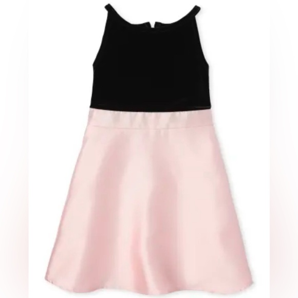 The Children's Place Other - NWT The Children's Place Sz 6X/7 Girl's Pink Satin Black Velour Christmas